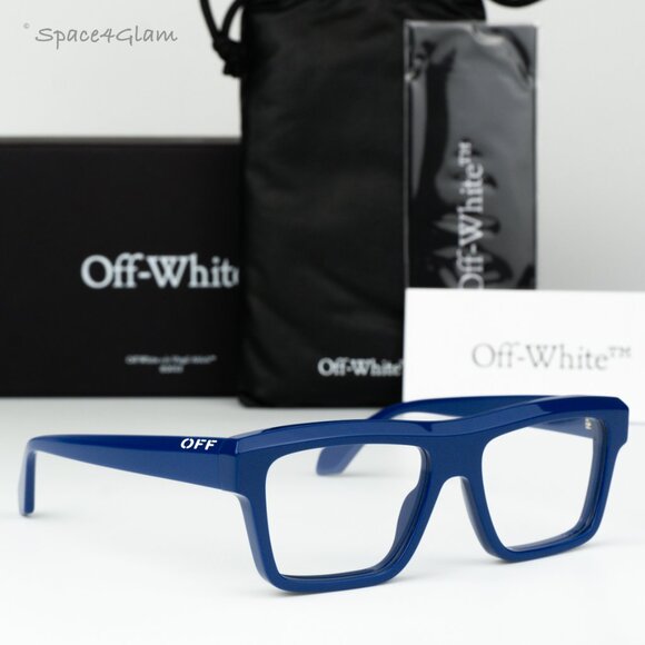 Off-White Men Eyeglasses Blue Square OERJ07H STYLE 7H 4500 NEW AUTHENTIC - Picture 3 of 8